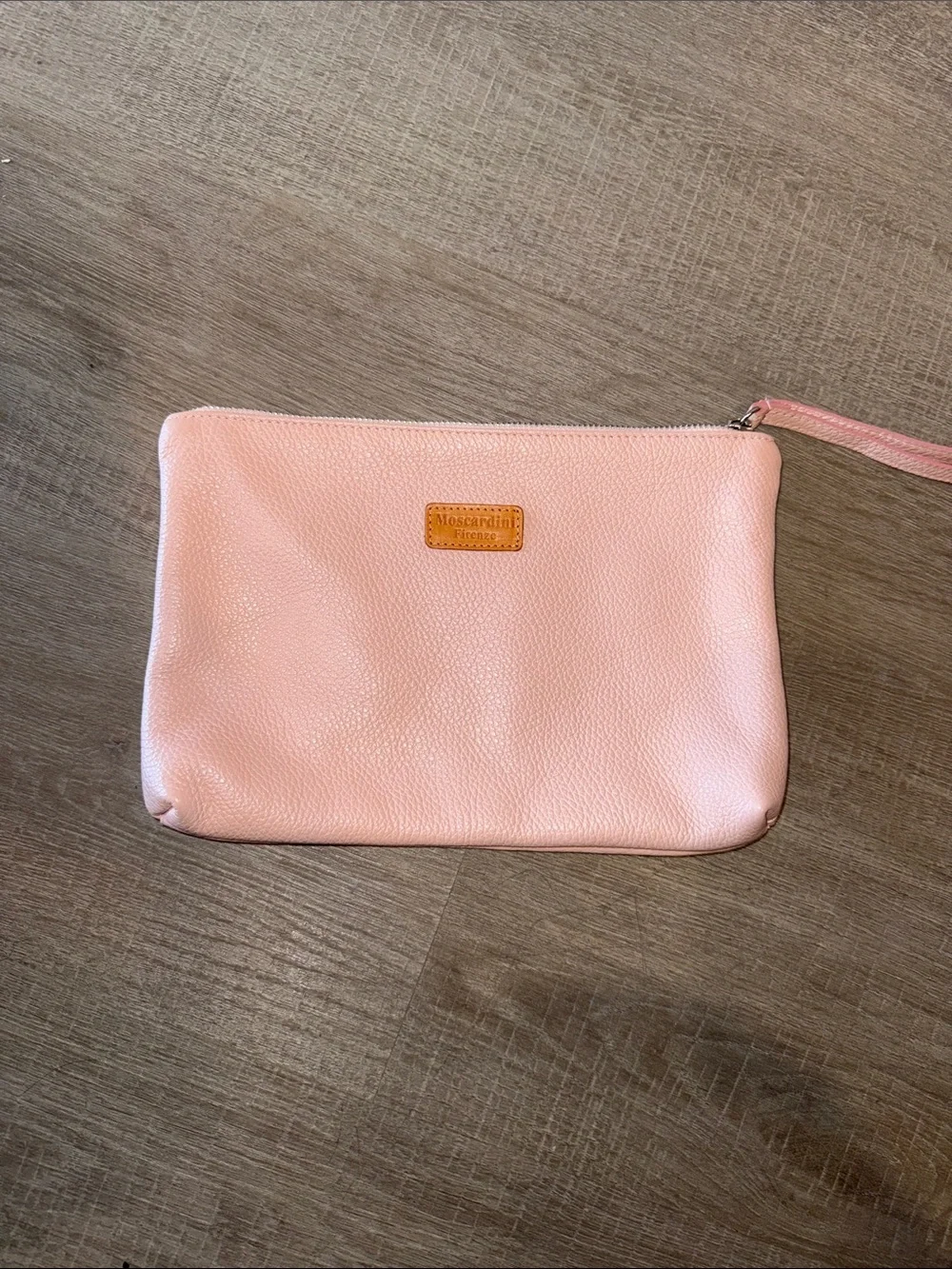 Moscardini Firenze Blush Pink Pebbled Leather Pouch